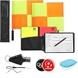 Liwein Schiedsrichter Set, Fußball Schiedsrichter Karten Set mit PVC Rote Gelbe Karte, Fußball-Sammelmünzen, Schiedsrichterfahnen und Tasche Punktebuch für Fußballspiel Schulsport (Flaggen-Set)