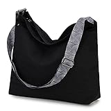 VX VONXURY Damen Handtasche Umhängetasche Canvas/Cord Taschen Große Crossbody Bag Schultertasche mit Reißverschluss Tote für Arbeit Schule Shopper Teen Mädchen