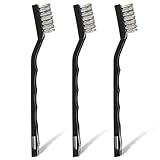 Drahtbürste, 3 Stück Drahtbürste Klein Edelstahl Mini Drahtbürsten, Drahtbürsten Set, Edelstahl Borsten, Klein Drahtbürsten für die Reinigung von Schweißschlacken, Schmutz und Rost