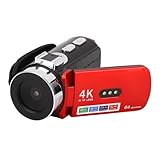 YUEHISY 4K Videokamera, 64MP WiFi Vlog Camcorder mit 3 Zoll 180 Grad Flip -Bildschirm, Eingebaut in 4800 MAh Batterie und LED -Fülllichtern