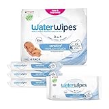 WaterWipes Sensitive+ Newborn & Baby Wipes, 240 Stück (4 Packungen), 3-in-1-Reinigung, Pflege, Schutz, 99,9% Wasser, parfümfrei