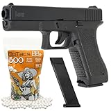 Set Airsoft Pistole HFC 17 HA117B Federdruck Softair 0,5 Joule 6 mm inkl. 500 Premium Bio BB's 0,20g Munition