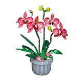 Orchidee Bausteine Bausatz, Ideen DIY Orchidee Bonsai Klemmbausteine für Zuhause Büro Dekoration, Botanische Sammlung, Künstliche Blume für Erwachsene Kinder ab 8 Jahren (698 PCS, Rosa)