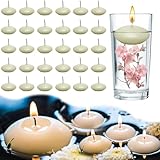 30 Stück Schwimmkerzen Weiss, Schwimmkerzen 40×20mm, Schwimmende Kerzen, Schwimmkerze Schwimmkerzenhalter für Hochzeit Pool SPA Valentinstag Badewanne Abendessen Weihnachten Deko (Elfenbeinweiß)