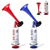 Fine jade2 2 Stück Airhorn Druckluft Hupe Druckluftfanfare Air Horn Extrem Laut Tragbare Krachmacher Horn für Sportveranstaltungen Bootfahren Partys Geburtstage Camping Graduierung Blau