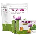Leber Kur - Mariendistel, Artischocken, Grüner Tee, Löwenzahn Komplex, Vitamin E, Phospholipiden - 60 Kapseln, 40 Teebeutel für 30 Tage - Innovative Patentierte Entgiftung - Hepafar Sensilab