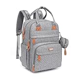 BabbleRoo Wickelrucksack Wickeltasche, Wickelrucksack lässige Wickeltaschen, Multifunktional Große Kapazität Babytasche Reiserucksack mit Wickelauflage & Schnullerhalter