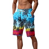 Badeshorts Herren Sommer 3D Druck Strandshorts Schnelltrocknend SporthoseMänner Freizeit Surf Shorts Herren Badepants Swim Shorts Swim Trunks Hawaii Surf Schwimmhose Mit Mesh Und Tunnelzug