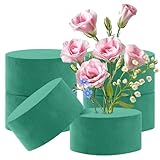 cobee 6 Stück Blumensteckmasse Rund, Nasssteckschaum Runde Blumensteckschaum Grün Steckmasse für Blumengestecke Steckziegel für Hochzeiten Feste Dekoration (8 × 4 cm)