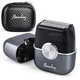 Mini Rasierer Herren Elektrisch mit Reiseetui, [2026 New] Leichter Elektrischer Rasierapparat IPX7 Nass-& Trockenrasierer für Männer, Elektrorasierer mit Langhaartrimmer und Folienscherkopf