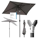 Sekey Aluminum Sonnenschirm 210 × 140 cm Sonnenschirm Balkon Sonnenschirm Rechteckig für Balkon Garten & Terrasse Sonnenschutz UV 50+