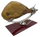FERRETERIA LEPANTO Schinkenständer, schwenkbar, um 360 Grad drehbar, professioneller Schinkenhalter, mehrere Positionen (rote Basis)