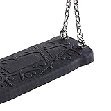 Klingl Schaukelsitz S-XL extra breit und extrem stabil aus Gummi - schwarz - Kette 200 vz - DIN 1176 öffentlich - Erwachsenenschaukelsitz