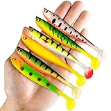 AMZfishing Angry Tom 6 Stück 13cm Gummifische Set | Angeln Gummifische | Gummifische für Hecht | Gummifische für Zander | Raubfischangeln | Gummiköder | Hechtköder | Gummifisch Hecht | Zanderköder
