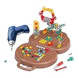Kleinkinder Werkbank Spielset,Pädagogisches Konstruktionsspielzeug Mit Elektrischem Akkuschrauber | Konstruktionsspielzeug Für Vorschulkinder Mädchen Ab 3 Jahren