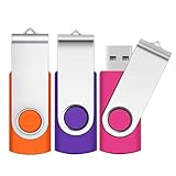 USB Stick 32GB 3er Pack, SRVR USB Stick 3 Stück Speicherstick USB-Flash-Laufwerk Mehrfarbig Memory Stick Datenspeicher USB 2.0 mit Kappe LED Anzeige Schlüsselband