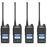 Retevis RB658 Walkie Talkie, Bluetooth Radio 1800 mAh, App-Steuerung, AI-Raserei, 1,77-Zoll-Bildschirm, Walkie Talkies für Flotte, Fahrzeug Fahren (4 Teile, Schwarz)