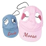 Personalisierte Hundemütze - Custom Baseballmütze Verstellbar mit Ohrloch, Stickerei, Golfmütze, Sun Cap - Hundeaccessoire Geschenk