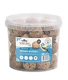 Dehner Natura Premium Meisenknödel ohne Netz, ganzjähriges Wildvogelfutter proteinreich / energiereich, hochwertiges Vogelfutter für Wildvögel, im Eimer, 30 Stück je 90 Gramm (2.7 kg)
