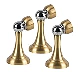 Türstopper, magnetischer Türstopper, goldfarbenes Messing, magnetische Türstopper, gebürstetes Satin-Nickel, Wandmontage, magnetischer Türschnapper mit Schrauben, Metall-Türhalter für Zuhause und Büro