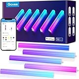 Govee Glide Wall Light LED Wandleuchten RGBIC, 11 Musikmodi und 64 Szenenmodi, Funktioniert mit Alexa und Google Assistant, Smart Lively Lichtleisten für Gaming und Streaming, 6 Stück