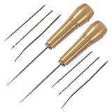 HOODANCOS 2 Sätze Teiliges DIY Schuhreparatur Metallgriff Leichte und Abnehmbare Nähahle für Lederhandwerk Komfortable Handhabung für Fersen Schuhreparatur