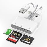TF SD XD Kartenleser für iPhone, 3 in 1 TF/XD/SD Speicherkartenleser Kartenlesegerät für iPhone 16 15 iPad Computer mit USB C Lightning OTG Reader Adapter, für Micro SD/TF/SD/SDHC/SDXC/MMC/XD Karten