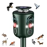 Katzenschreck Ultraschall Solar, 360 Grad Katzenschreck für Garten 5 Modus Einstellbar Marderschreck Tiervertreiber, 10m Mader Abwehr für Marder Katzen Waschbär Hunde Vögel Mäuse
