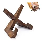 Kochbuchhalter, Tellerständer zur Aufsteller Bücherständer Holz Buchhalter Bildständer Rezepthalter Halterung zum Lesen für Küche iPad Tablet Ständer Vintage Deko