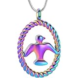 Ydmwannx Urnen-Halskette für Asche, Vogel-Asche, Urnenschmuck, Vogelkäfig-Asche-Anhänger, Edelstahl, Gedenkschmuck, Andenken, Halskette für Damen und Herren, Edelstahl