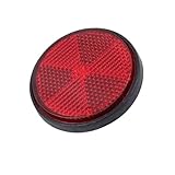 HJDGHU RüCkstrahler Motorrad 2PCS kreisförmiger Reflektor Motorrad-Sicherheitsreflektor(Red)