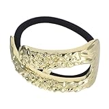minkissy Metallhaarring Frauenhaarelastik elastische Metallponytailhalter Asiatische Haaraccessoires für Frauen elastische Pferdeschwanzschreife Polyester Golden