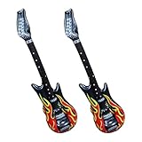 2 Stück Luftgitarren Zum Aufblasen,Gitarre Aufblasbare Inflatable Luftballon Erwachsene Ballons Aufblasbar Accessoires ACDC Helium Luftgitarre with Men and Women Instrumente für Theme Party Carnival
