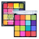 Lidschatten Palette mit 16 Farben, Bunte Eyeshadow Palette Intensives & Langlebig Finish, Wasserfest & Wischfest Make Up Palette, Hochpigmentierte Liedschatenpalete, Party Matte Shimmer Augen Make Up