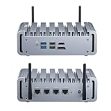 WEIDIAN N100 Firewall PC, Firewall 2.5GbE, Lüfterloser PC, Micro Firewall Appliance, Firewall Hardware, 4 x 2.5GbE NIC, HD, DP, 4USB, SIM Card Slot, Auto Power On, for Home-Server/Network Firewall