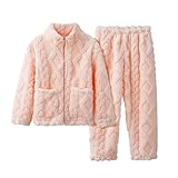 OBiQuzz Mädchen Mittleren Und Großen Kindern Winter Verdickt Waschlappen Pyjamas Anzug Homewear Halloween Baby (Pink, 4-5 Years)