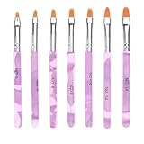 7 Stück Gel Pinsel für Nägel,UV Gel Pinsel Gelnägel für Nägel,Acryl Nagel Pinsel,Pinselset Teilig für Nailart,für Gel & Acryl Nägel Nailart