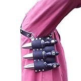 MDFCZXP Mittelalter Leder Achselhöhle Schwert Halter Unisex Wurfmesser Schwert Frosch mit Schultergurt,Schwarz,20cm