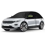 Autoabdeckung Ersatz für VW Tiguan SWB T-ROC Renault Captur, Universelle Sonnenfest Hälfte Autoabdeckung, Halbgarage UV Beständige Halbe Auto Abdeckplane Staubdicht Schneefest Outdoor Indoor