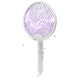 Fsaklaskdy Elektrische Fliegenklatsche, Extra Stark Aufladbar Elektro Mückenklatsche, Wiederaufladbar Fliegenfänger Insektenvernichter, Wiederaufladbarer Fly Fliegen Killer, Wirksam Gegen Stechmücken