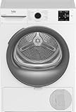 Beko BM3T38210W1 Wärmepumpentrockner, Wäschetrockner, 8 kg, allergikergeeignet, Hygiene Trocknen & Hygiene Auffrischen, 15 Programme, Express, Weiß