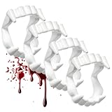 4 Stück Vampir Zähne,Vampirzähne Kinder,Halloween Kostüm Vampire Dracula,für Gebiss Erwachsene Teeth,Der Draculaura Fangs Jungen,Vampirgebiss