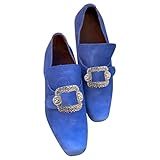 Modische Herren-Sportschuhe für Frühjahr und, Flache Unterseite, leichtes, atmungsaktives Mesh, zum Reinschlüpfen, bequem, einfarbig, einfach. Eigenschaften: 4 Schuhe Herren Original (Blue, 38)