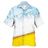 Bier Hemd Herren Kurzarm,Oktoberfest Hemd Herren Hawaiihemd Herren 3D Drucken Hochwertiges Kurzarmhemden Knopfleiste Bierhemden Strandurlaub Hemd Atmungsaktiv Freizeithemd Für Oktoberfest Wiesn