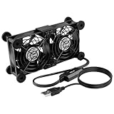 ELZO USB Ventilator, 80mm 5V mit 3 Einstellbare Geschwindigkeiten, Leise Mini Tischventilator, USB PC Computer USB Lüfter 80mm Axiallüfter für Computer/ PS4/ TV Box/Empfänger/AV-Kabine/Router
