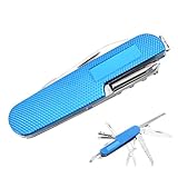 PRAOFRT 1 Handvoll 9 * 2.5 * 1.5CM Schweizer Taschenmesser,Multitool,schweizer taschenmesser mini, Swiss Army Knife mit 11Funktionen, Klinge, Korkenzieher, Dosenöffner（Blau）