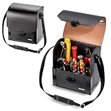PARAT TOP LINE Mini | Leder Werkzeugtasche leer 8 L mit 17 Fächern & Steckschloss | Kleine Werkzeugtasche für Profis & Heimwerker | Robuste Werkzeug Tasche aus Leder | für mobilen Einsatz im Handwerk