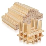 KALLORY 100 Stück Holzbausteine Unbearbeitete Holzbretter Rechtecke Zum Basteln Heimwerken Hobby – Hartholzstreifen Für Das Lernen Im Kindergarten