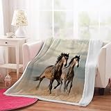 3D Pferd Kuscheldecke 150x200 cm Tiere Pferde Sherpa Decke Flauschig Microfiber Fleecedecke Weich und Warme Wohndecke Warm Blanket für Bett Sofadecke Tagesdecke（Muster 26-2）