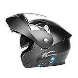 Generisch Klapphelm Bluetooth Motorradhelm, Integralhelm mit Doppelvisier, ECE Zertifiziert, Modularer Helm, Abnehmbares Futter, Eingebautes Mikrofon für Erwachsene, Männer und Frauen